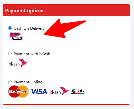 Select Cash on Delivery